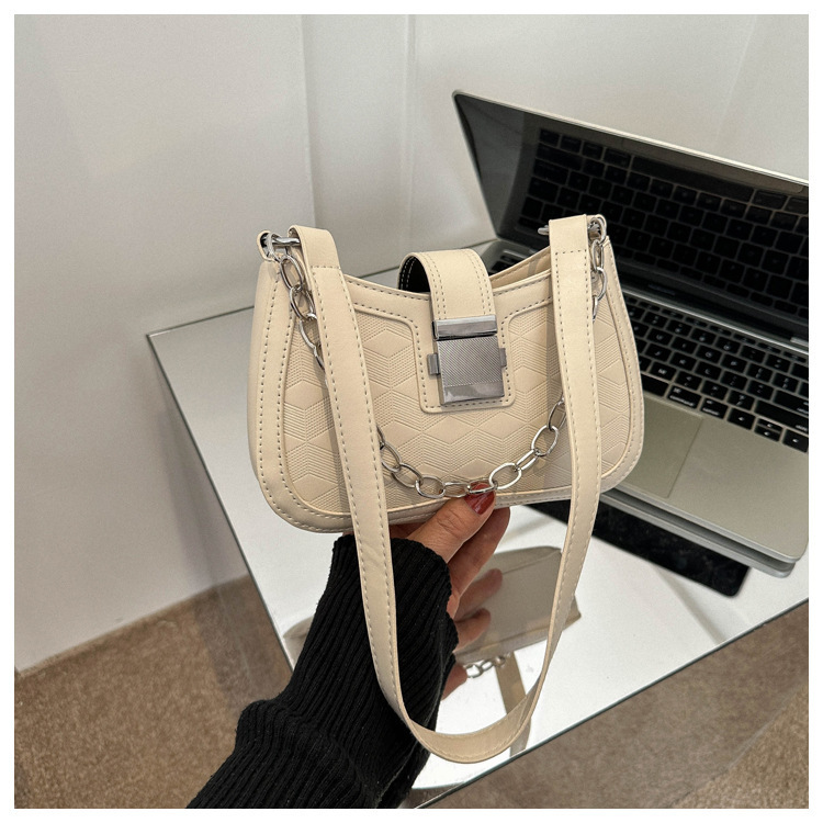 Bolso de las axilas casual francés de las mujeres 2023 nuevo bolso de la cadena de moda textura bolso de hombro color a juego pequeño bolso cuadrado
