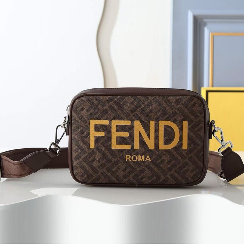 FEN men's letter-patterned crossbody camera bag, small square bag, comes with a gift box, for export and cross-border sales