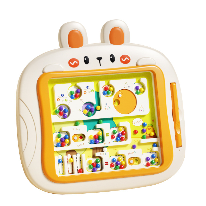 Tablero de dibujo magnético para niños Iluminación de rompecabezas para bebés Educación temprana Control de bolígrafos Juguetes para niños y niñas Laberinto magnético Juguetes con cuentas