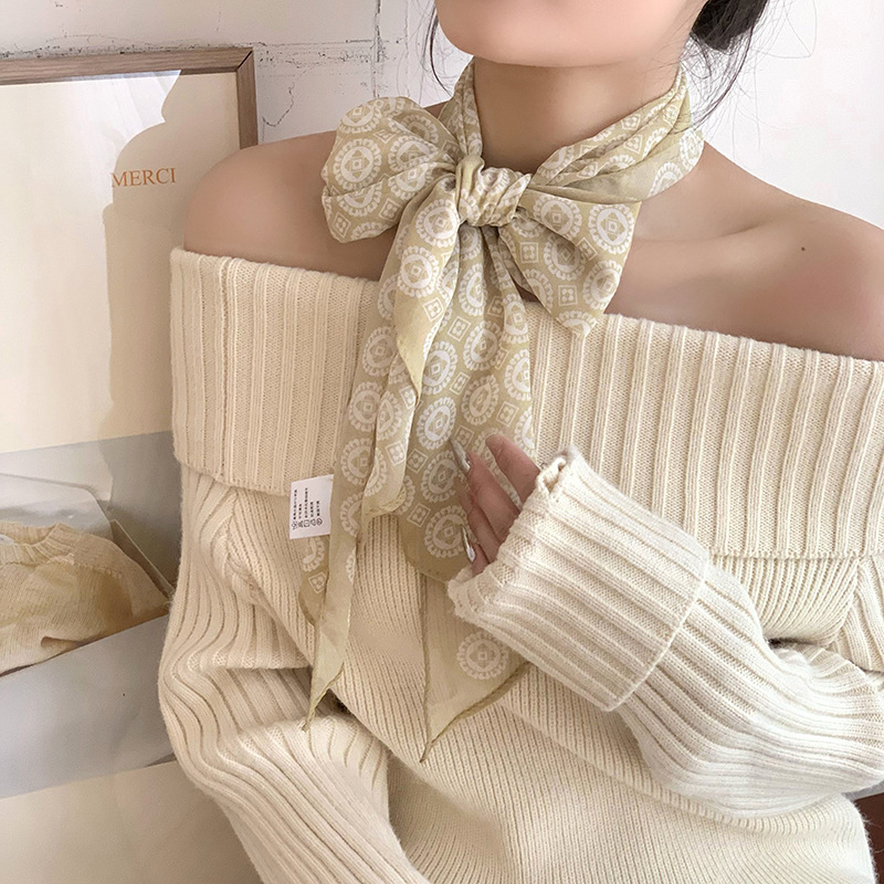 Pañuelo de seda, banda larga, estilo de primavera y verano de alta calidad, bufanda de decoración literaria, bufanda de todo fósforo, cinta, cintura, bufanda de seda para mujer al por mayor