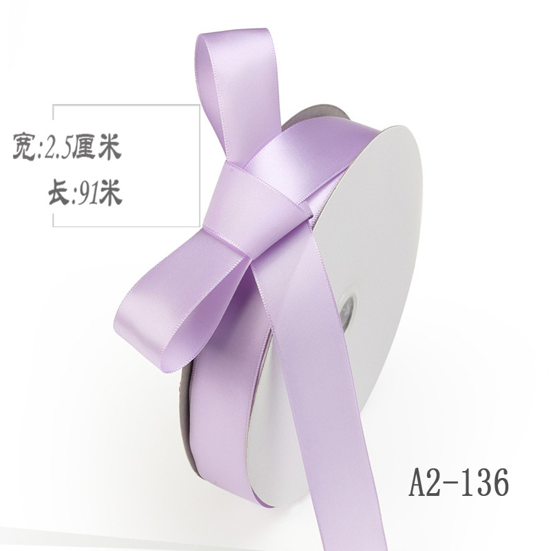 2,5 cm de doble cara cinta de poliéster arco DIY tejido cinta de seda ramo fresco fruta caja de regalo accesorios de ropa embalaje