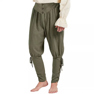 Cross-border Amazon 2024 new men's medieval Viking retro pirate pants small feet leggings