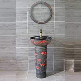 立柱洗手盆庭院一体水池落地式台盆阳台卫生间立柱盆陶瓷洗脸盆池