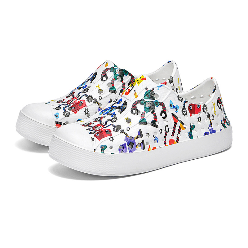 Agujero zapatos de verano niños niñas zapatos de playa lindo de dibujos animados Botas de lluvia padre-hijo antideslizante sandalias impermeables