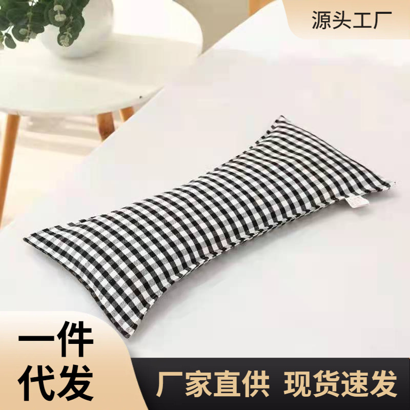 ✅ Mugwort Waist Pillow, Buckwheat Shell Waist Pillow, Coarse Cloth Plaid Waist Pad, Heated Magnetic Therapy Hot Compress Lumbar Pillow for Pregnant Women