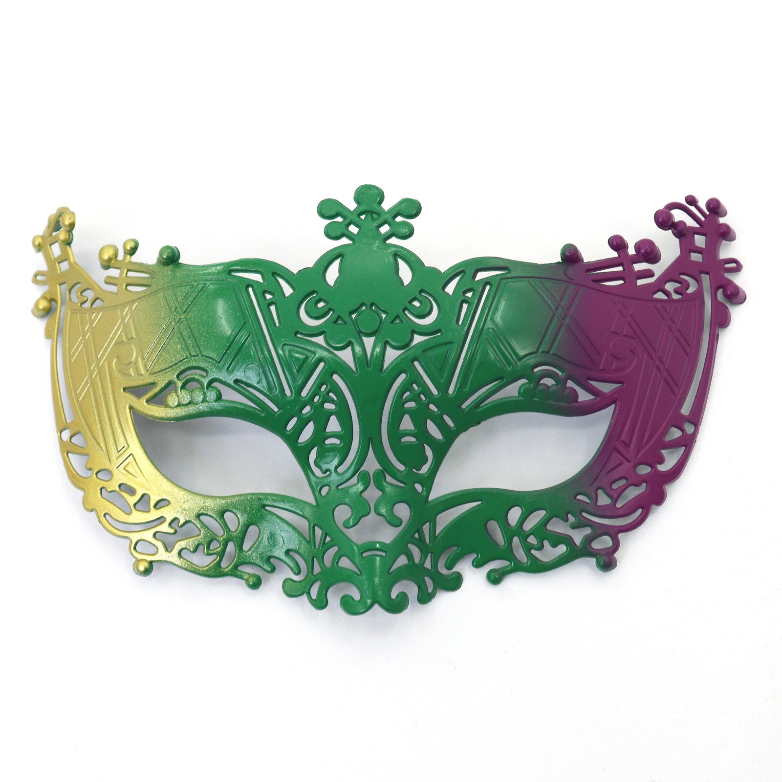 Amazon TK carnaval oro roxo verde tricolor retro máscara de mitad de cara espectáculo de escenario de fiesta máscara de accesorios