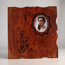 跨境 镂空雕刻木面 diy自粘内页卡纸相册 影集复古家庭大容量