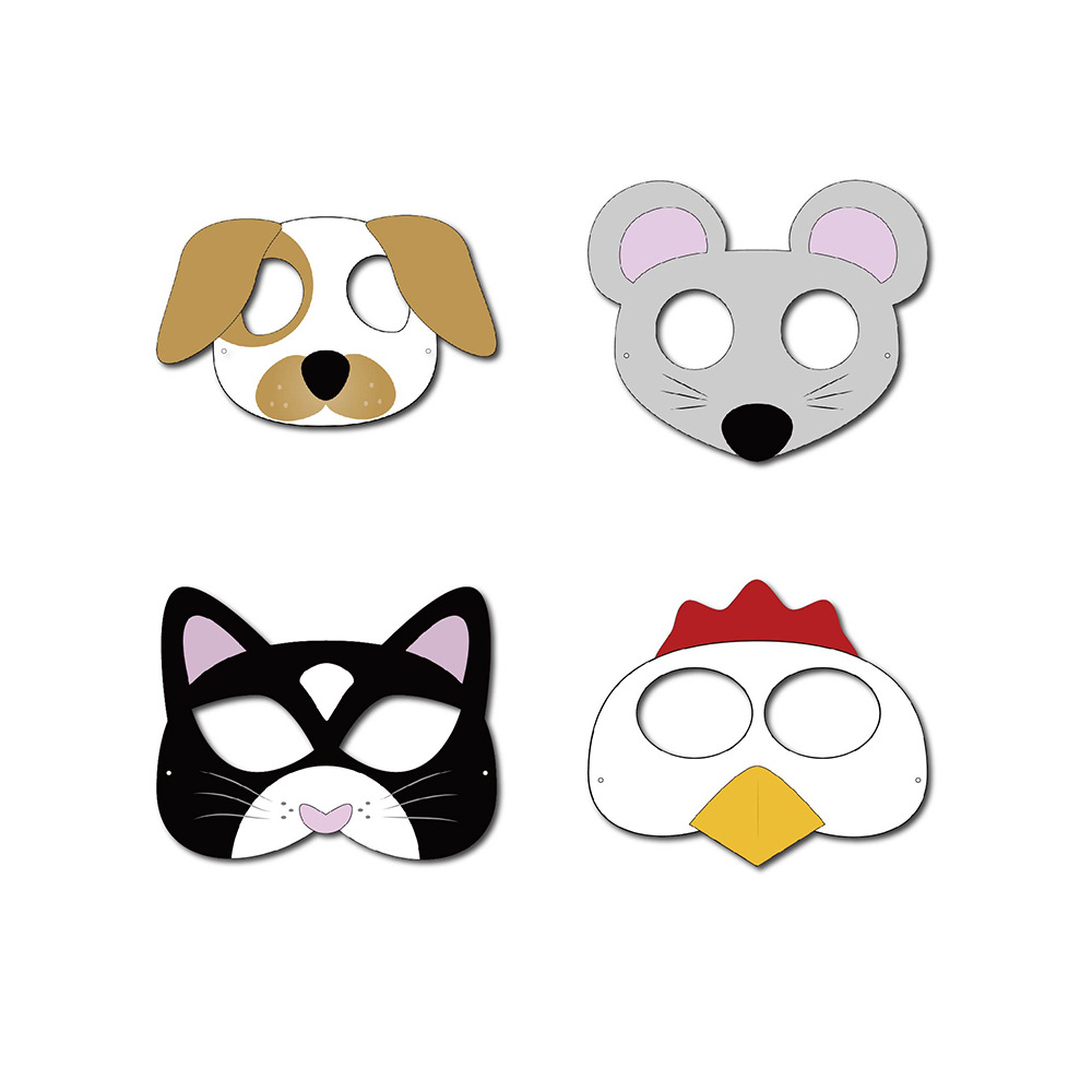 Bebé de cumpleaños Tema del partido decoración ambiente juego rol apoyos 10 animales granja máscaras