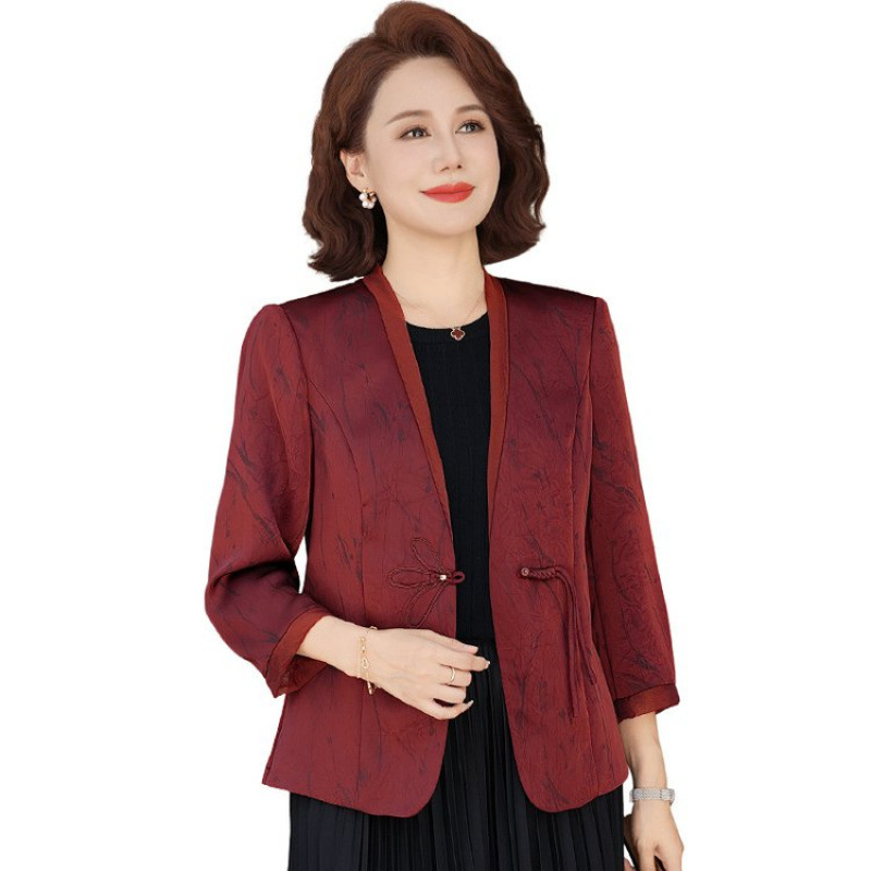 妈妈小西装外套春秋洋气中老年女秋装贵夫人品牌上衣喜婆婆婚宴装|undefined