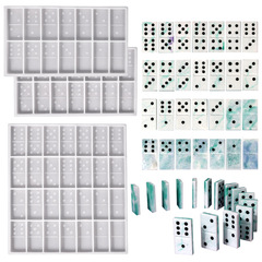 Delighted DIY Children's Educational Counting Domino Games Tabletop Card Game Droplet Mold Cross-border Exclusive Supply
