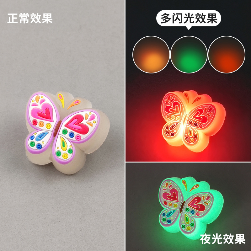 2025年越境EC下駄靴花LED発光フラッシュ楽しいDIY靴バックル靴アクセサリー装飾バックル|undefined