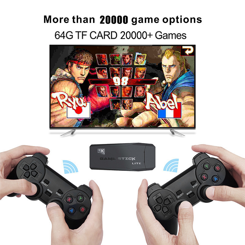 Consola de juegos casera M8 transfronteriza con TV HD 4K inalámbrica manipulador rocker doble juego retro image 4