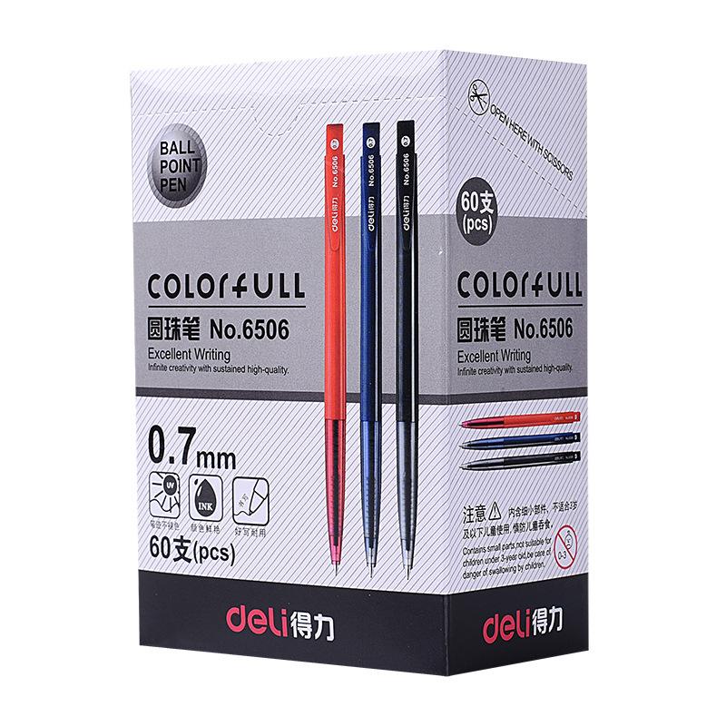 Leaving 6506 round ballpoint push-button blue push-button ballpoint pen, ink pen, 60 pieces, writing