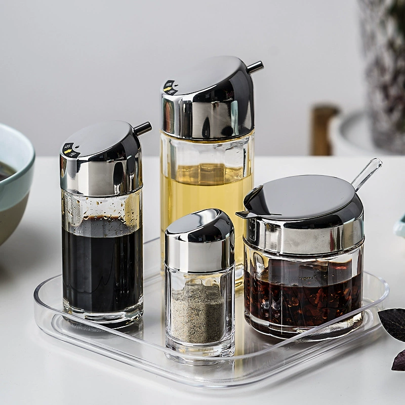 Garbo Кухня Бытовая Герметичная Бутылка с акриловым маслом Бутылка для соевого соуса и уксуса Прозрачное имитационное стекло Крышка из нержавеющей стали Контроль масла Anti-drop