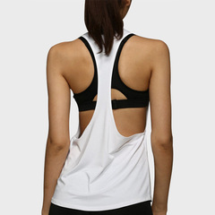 工字運動ベスト半袖女性袖なしゆるいランニングヨガフィットネスtシャツ上着ブラウス外着速乾