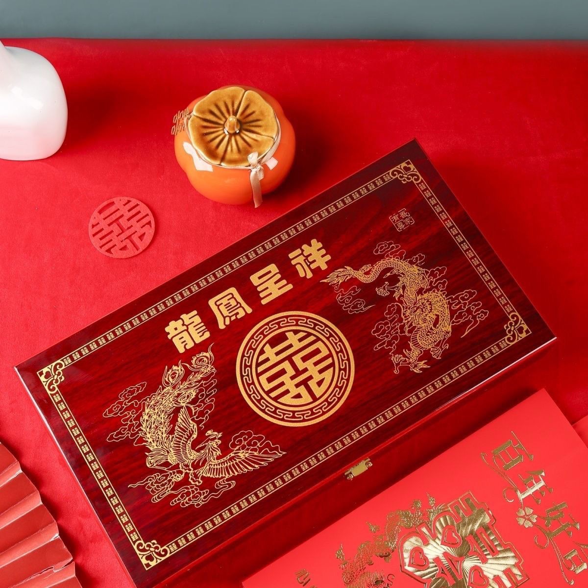 Wedding Wedding Wedding Post Box Wedding Post Box Chaoshan 12th Edition Invitation Post Box dowry gold jewelry box