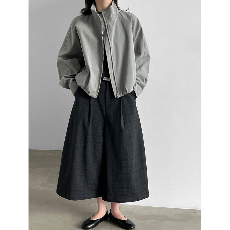 Luxi Stand Collar Bud Waist-Cinching Short Jacket for Women, Autumn 2026, Korean Style, Relaxed and Simple Jacket 89061 Luxi Stand Collar Bud Waist-Cinching Short Jacket for Women, Autumn 2026, Korean Style, Relaxed and Simple Jacket 89061