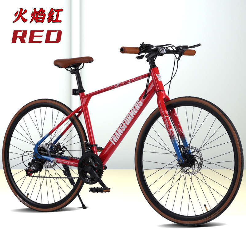 700C hombre de velocidad variable bicicletas de doble cilindro bicicleta de velocidad de carrera de carretera para jóvenes mujeres