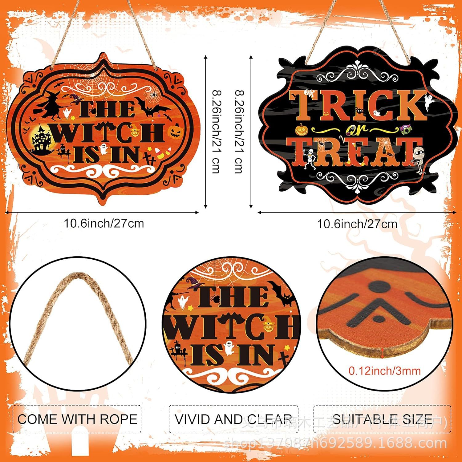 Nuevos productos transfronterizos de madera Halloween decoración de la atmósfera de la fiesta del hogar cabeza de ratón colgante decoración del patio vestíbulo