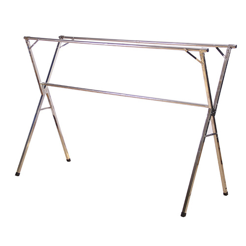 X-type foldable stainless steel clothes rack, household balcony floor-mounted drying rack, movable and portable storage clothes rack, wholesale