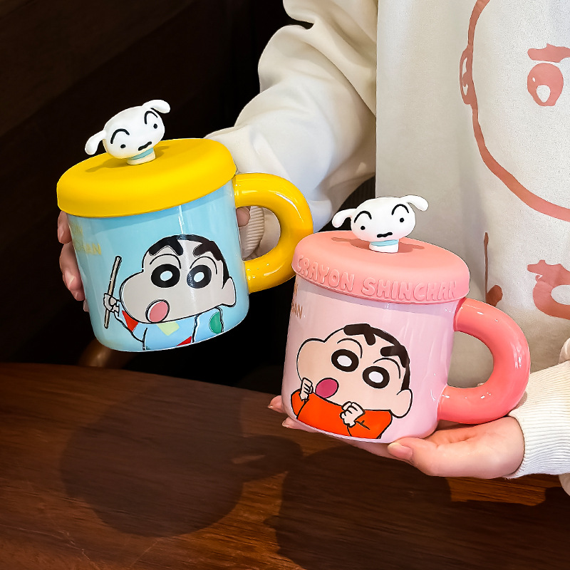 Lápiz pequeño nuevo gran mano marca taza caja de color cubierta de silicona taza de cerámica taza de dibujos animados nuevos productos