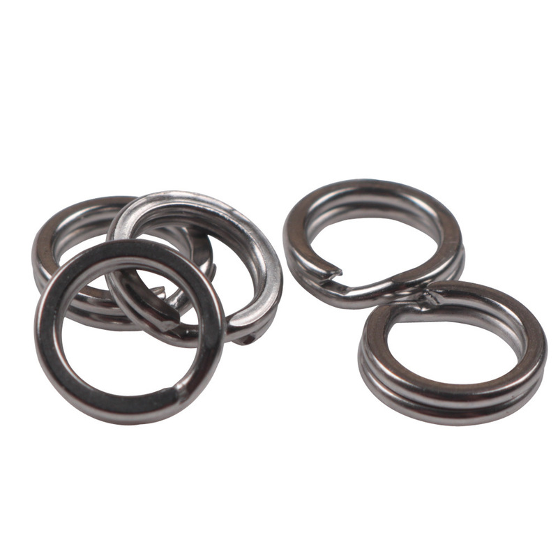 Swivel ring Luya ring bait connection ring flattened double ring silver 0.7*3.5mm fishing accessories stainless steel ring batch