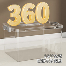 可定制颜色跨境透明收纳箱PET家用搬家杂物床底储物箱加厚收纳箱