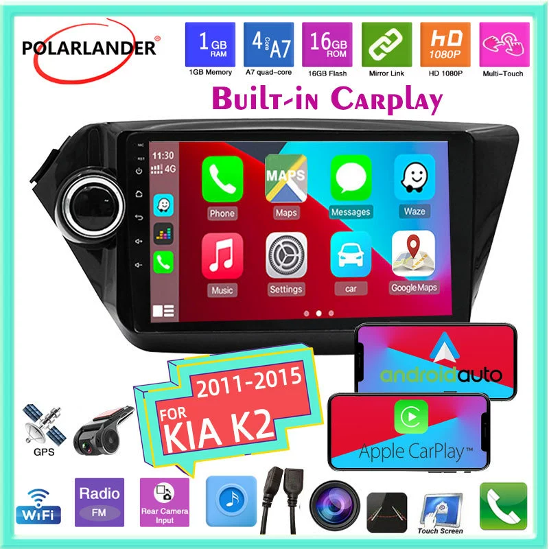9-дюймовый плеер Android Touch поддерживает соединение мобильного телефона Carplay Bluetooth GPS применимо к Kia старому K2