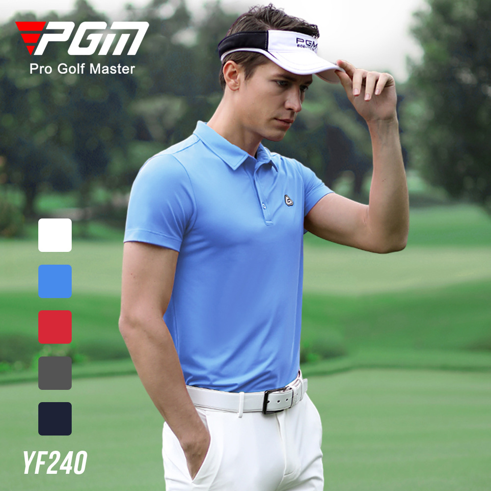 Áo thun nam ngắn tay thể thao golf vải thoáng khí — YF246 nam tay ngắn thoáng khí màu trắng xanh, YF237 nam sọc cổ tay ngắn màu đen, YF239 nam tay ngắn thoáng khí màu xanh nước biển, YF239 nam tay ngắn thoáng khí màu đỏ thẫm