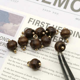 新国潮胡桃色天然中国风仿小叶紫檀木头扣旗袍扣国风汉服珠扣