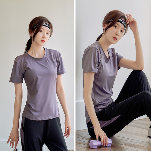 Women's Yoga Set 2024 Summer New Quick-Drying Exercise Clothes Loose and Slimming Gym Running Set