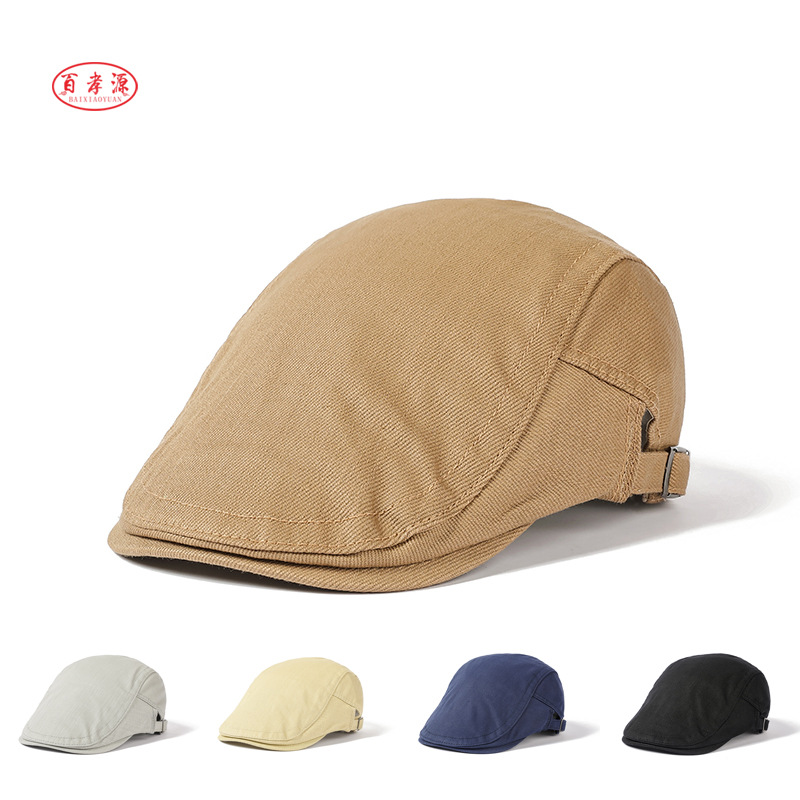 Baixiaoyuan japonés retro peaked Cap hombres y mujeres artístico boina monocromo sombrero Amazon sombrero delantero