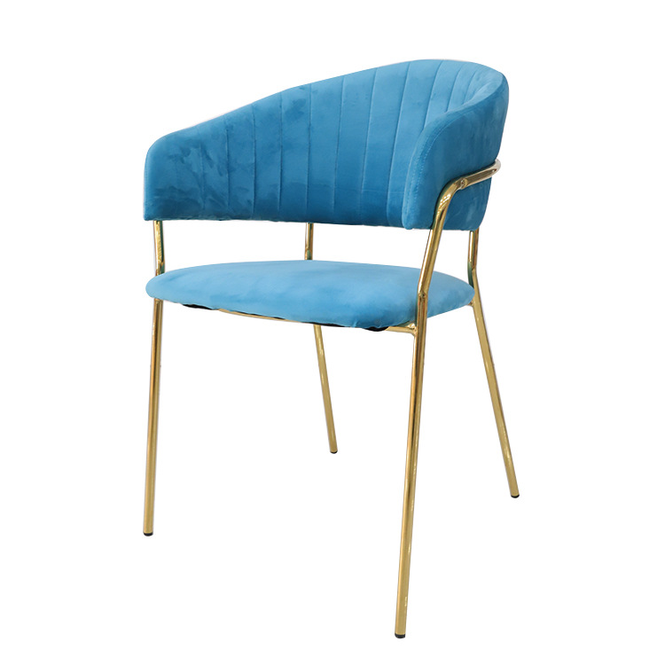 Silla de comedor de exportación simple sillón italiano de lujo ligero silla de respaldo silla de comedor de terciopelo