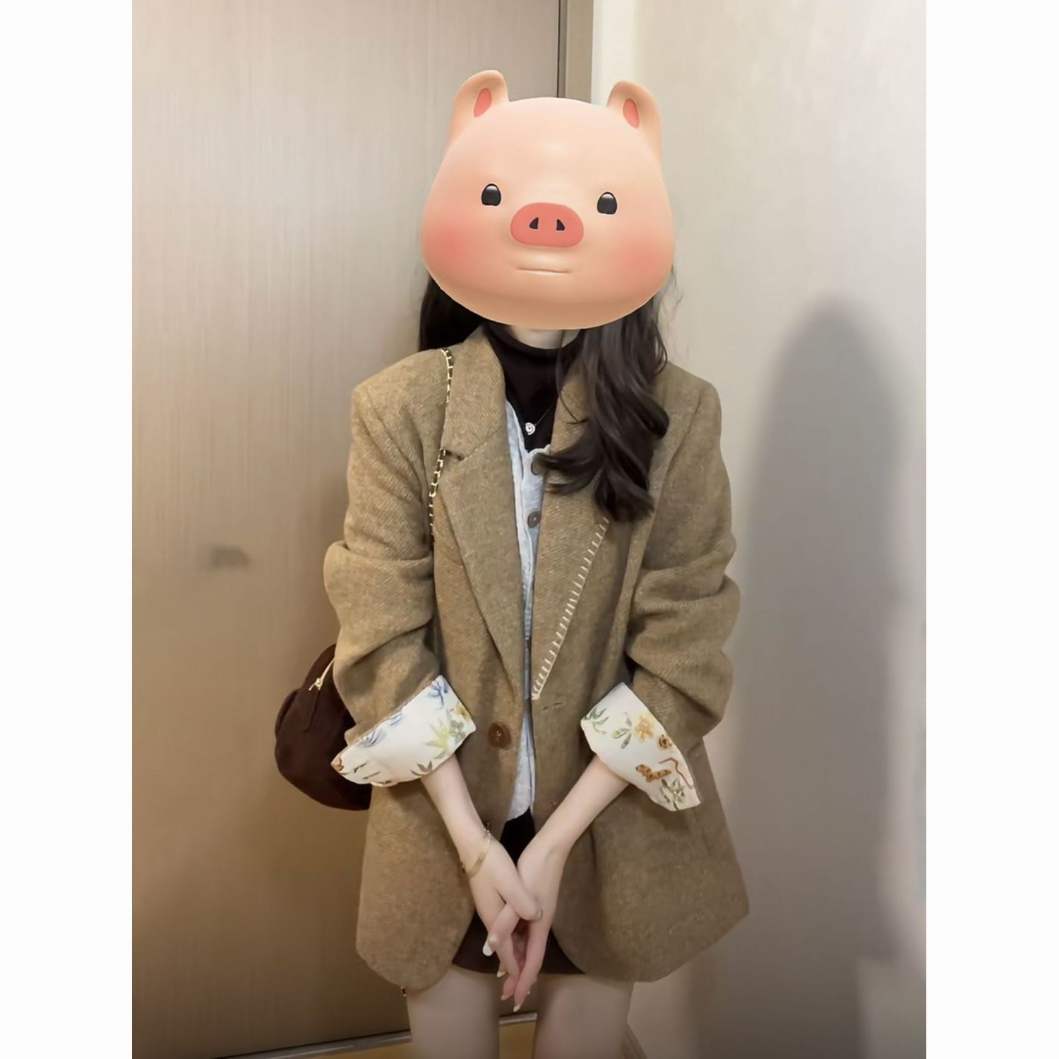 2025 New Style Woolen Suit Jacket Wool Coat Trendy Petite Hepburn Style High-End Fashionable Temperament