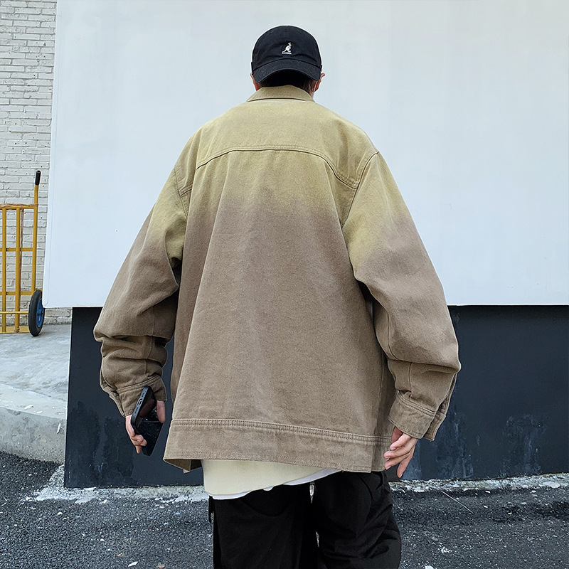 Demi-season trend denim men's Japanese jacket