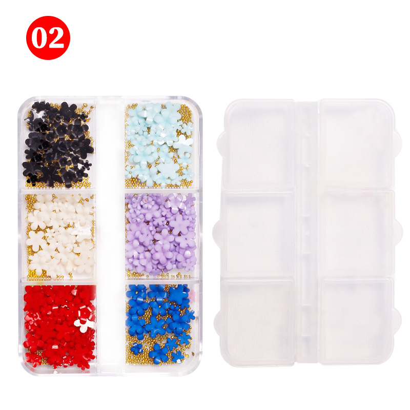 Nueva celebridad de Internet de resina de cinco pétalos de flores de uñas accesorios Estilo japonés mezclado elegante 3D tridimensional flor pequeña joyería de uñas