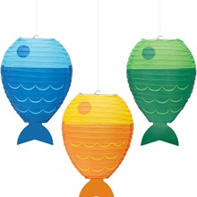 25cm鱼形纸灯笼异形悬挂纸灯笼家居装饰海洋主题幼儿园创意纸灯笼