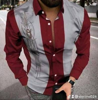 Europa y América primavera nuevo tigre comercio exterior transfronterizo hombres camisa de impresión digital 3D camisa de manga larga para jóvenes hombres