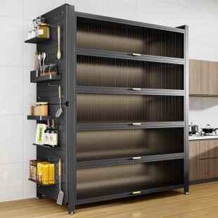 Kitchen Rack Floor-Standing Multi-Layer Storage Cabinet with Door Microwave Oven Appliance Multi-Functional Cabinet Sideboard Storage Cabinet
