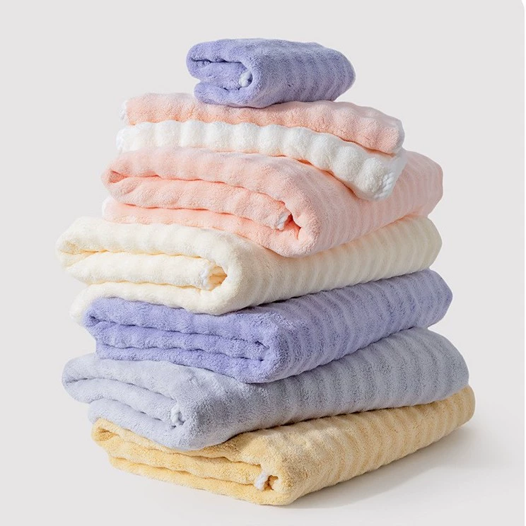 Soft quick dry hair towel, coral shower cap for home use, water absorbent, increased thickness