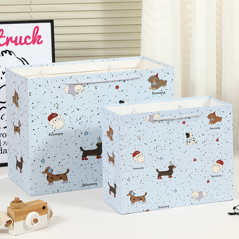 Regalo línea de cumpleaños bolsa de regalo para cachorro caja de zapatos exquisita regalo de vacaciones bocadillos bolsa de almacenamiento de tarjeta blanca de gran capacidad