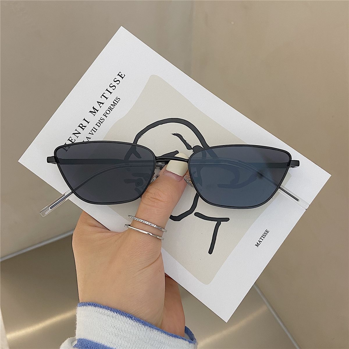 40g Weight Full Frame Glasses Structure Sunglasses Classification PC, UV400 Protection Lens Material Cat Eye Glasses Style Outdoor, Travel, Beach Occasion Geometric Pattern All Seasons Season Unisex Gender Retro, Classic Style Style Grey, Black Color Retro Classic Style Geometric PC UV400 Protection Cat Eye Full Frame Women's Sunglasses 9