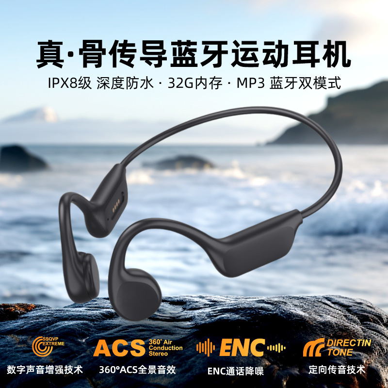 X7 真骨伝導 Bluetooth ヘッドセット 32G メモリ IPX8 レベルの高度防水、水泳、サイクリング、ランニング用スポーツヘッドセット|undefined
