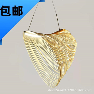 北欧现代简约意大利设计师极简餐厅吊灯咖啡厅灯日式诧寂木艺灯具-阿里巴巴