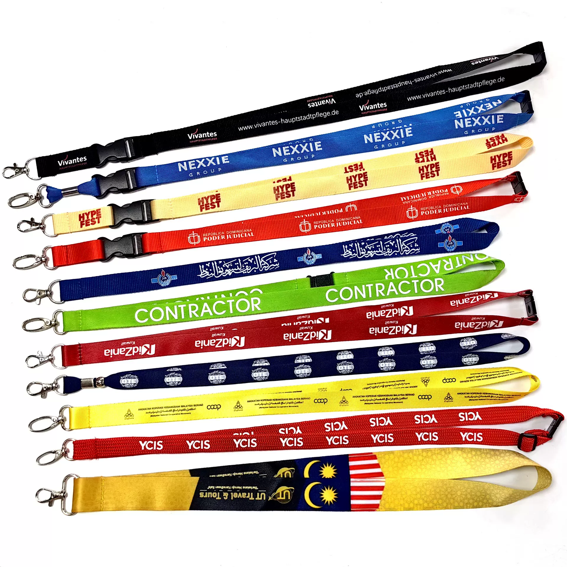 彩色挂绳定 制logo绳带定 做卡套工牌手机胶印热升华展会吊绳批发