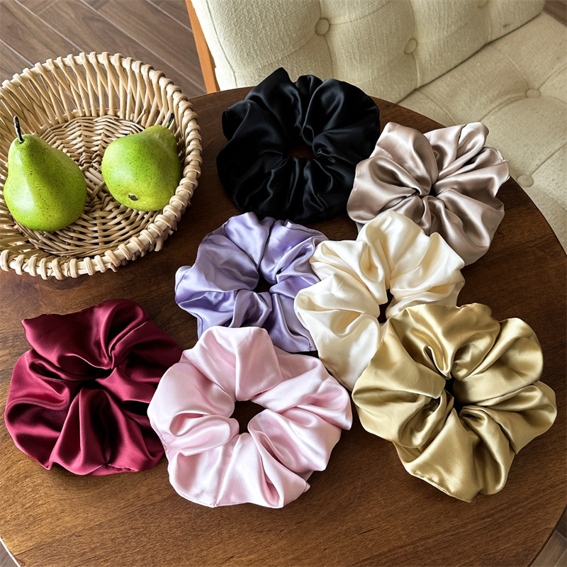 29g Weight Hair Tie Hair Accessories Type 1 Piece Quantity Casual, Holiday, Street Occasion satin Material Solid Color Pattern All Seasons Season Women's Gender Elegant, Lady, Advanced Sense Style Elegant Lady Advanced Sense Women's Solid Color Satin Hair Tie 2