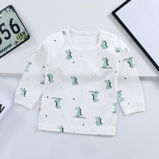 Children's Boneless Cotton Low-Collar Inner Underwear Newborn Seamless Long-Sleeved Body-Fit Base Clothes Primary School Children's Single Autumn Clothes