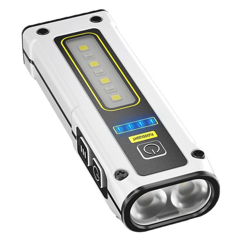 Linterna Mini Doble Fuente de Luz Transfronteriza TYPE-C Carga Imán Multifunción Luz de Mantenimiento de Emergencia Exterior