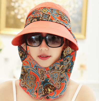 Foldable sun protection hat female summer summer sun hat big outdoor cycling along the cover face bask in a sun hat