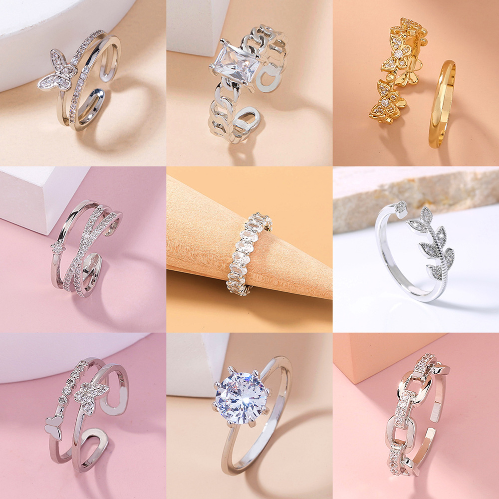Design fashionable elegant copper stone inlay with zircon